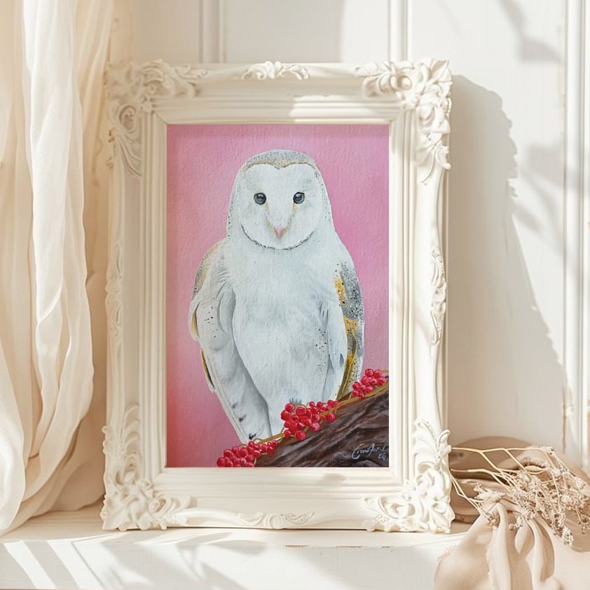 owl, owl rescue centre, owl art, interior design, oil painting, wild life art, paintings, art, trending, unique art, Cindy Crawford, fine art painting