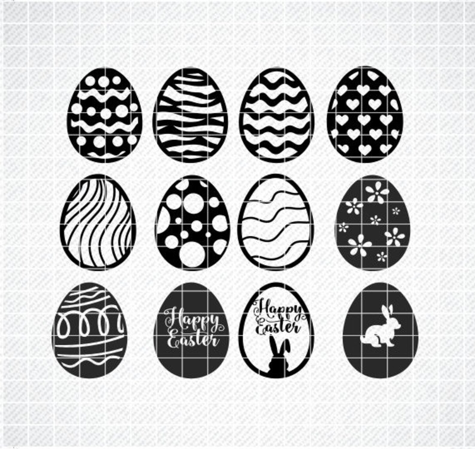 Easter Eggs Bundle SVG, dxf, png, eps. Cutting files. Eggs bundle SVG ...