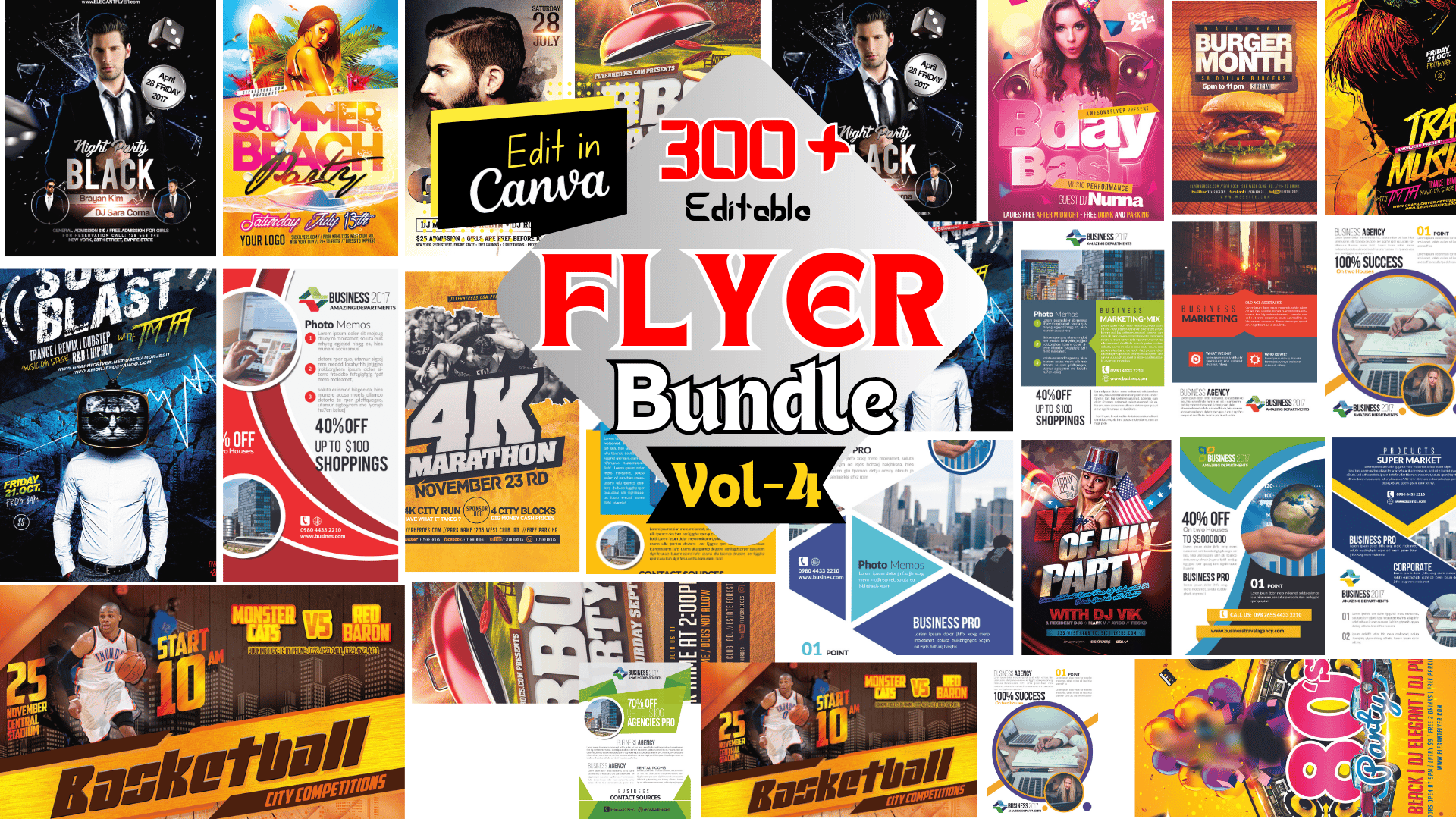 300 Flyer Designs with Editable Canva Flyer Templates-vol-4 ...