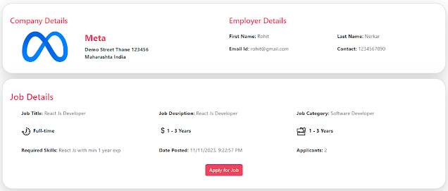 online job portal project spring boot react js job detail page