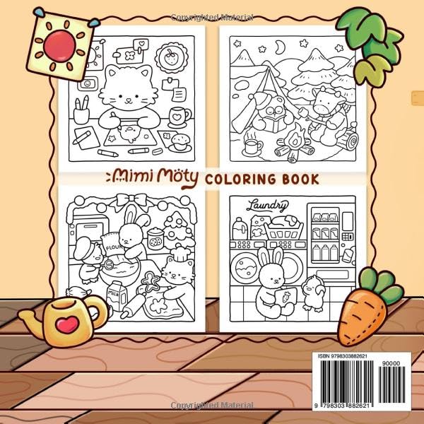 Cozy Hunnies: Coloring Book for Adults and Teens Featuring Cute and Bold Designs of Fuzzy Animals Characters and Hygge Moments for Relaxation