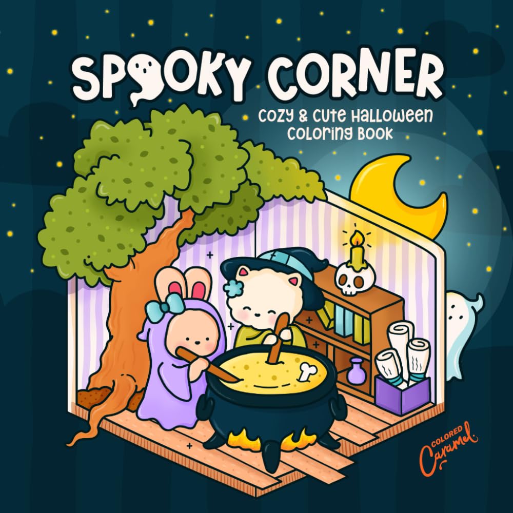 Spooky Corner Cozy & Cute Halloween Coloring Book