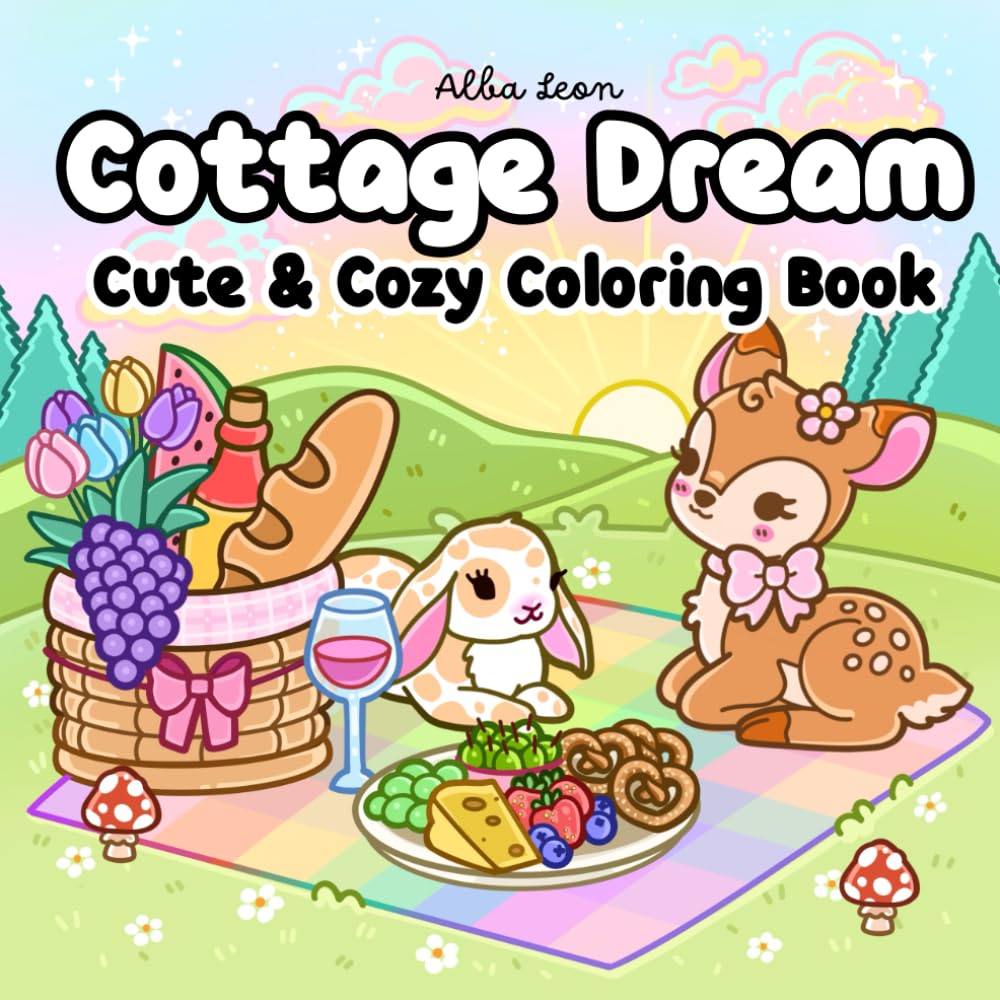 Cottage Dream Cute & Cozy Coloring Book: CottageCore Aesthetic, High Quality cute, bold and easy Coloring Pages