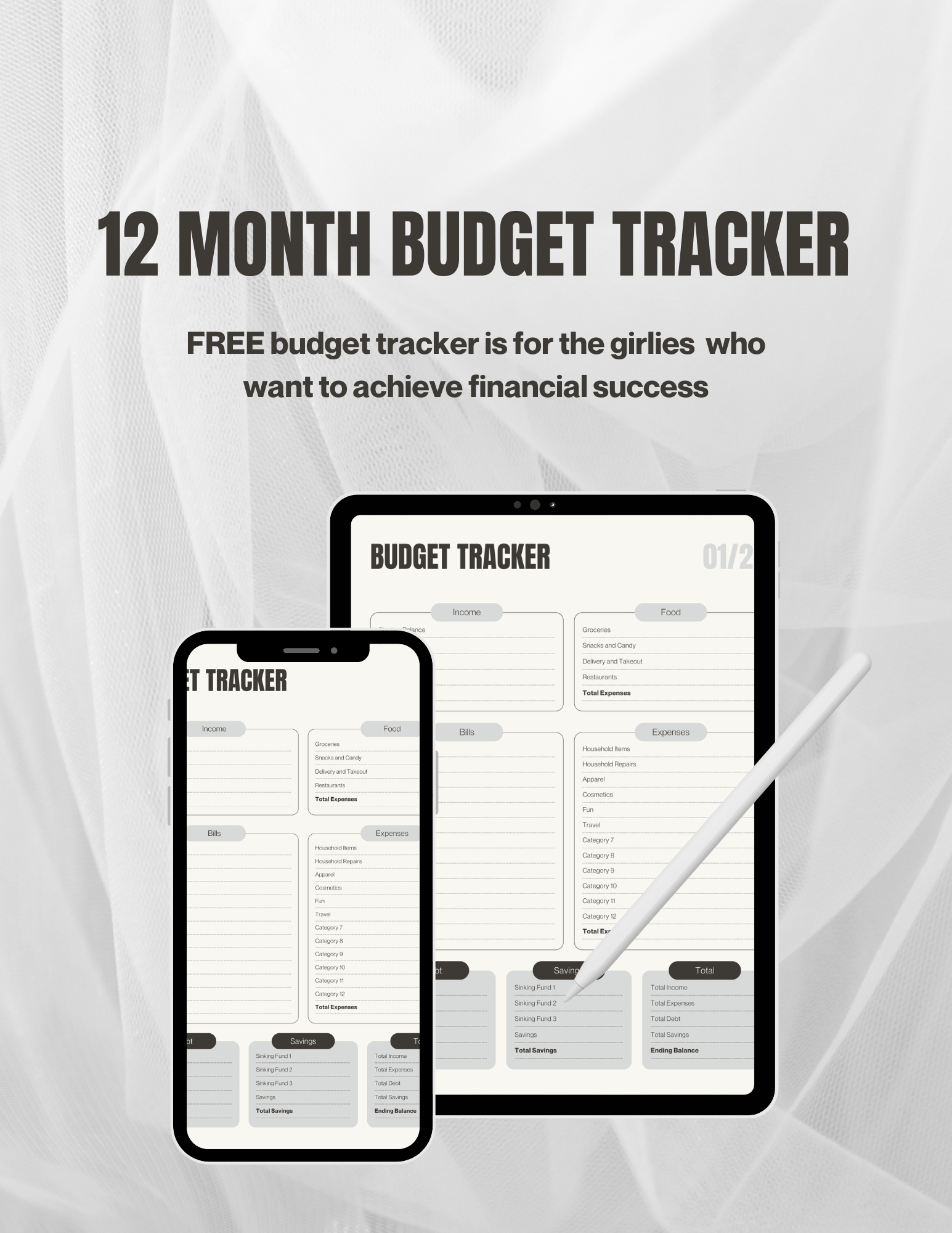 12 MONTH BUDGET TRACKER - FREE - Payhip