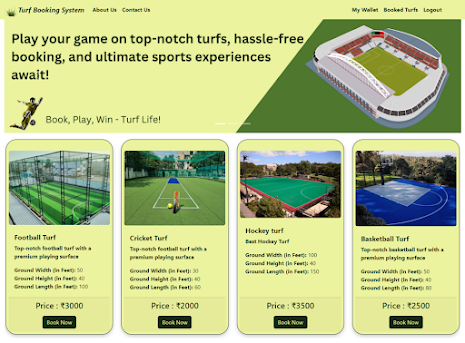 turf booking system project springboot react js listed turfs