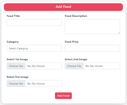 multi restaurant food order spring boot react js add food