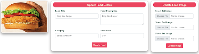 multi restaurant food order spring boot react js update food