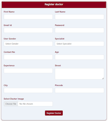 hospital management system spring boot react js register doctor