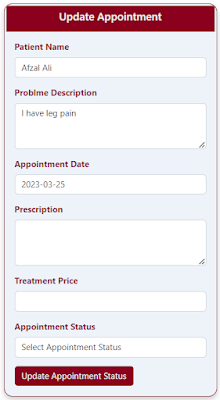 hospital management system spring boot react js update appointment