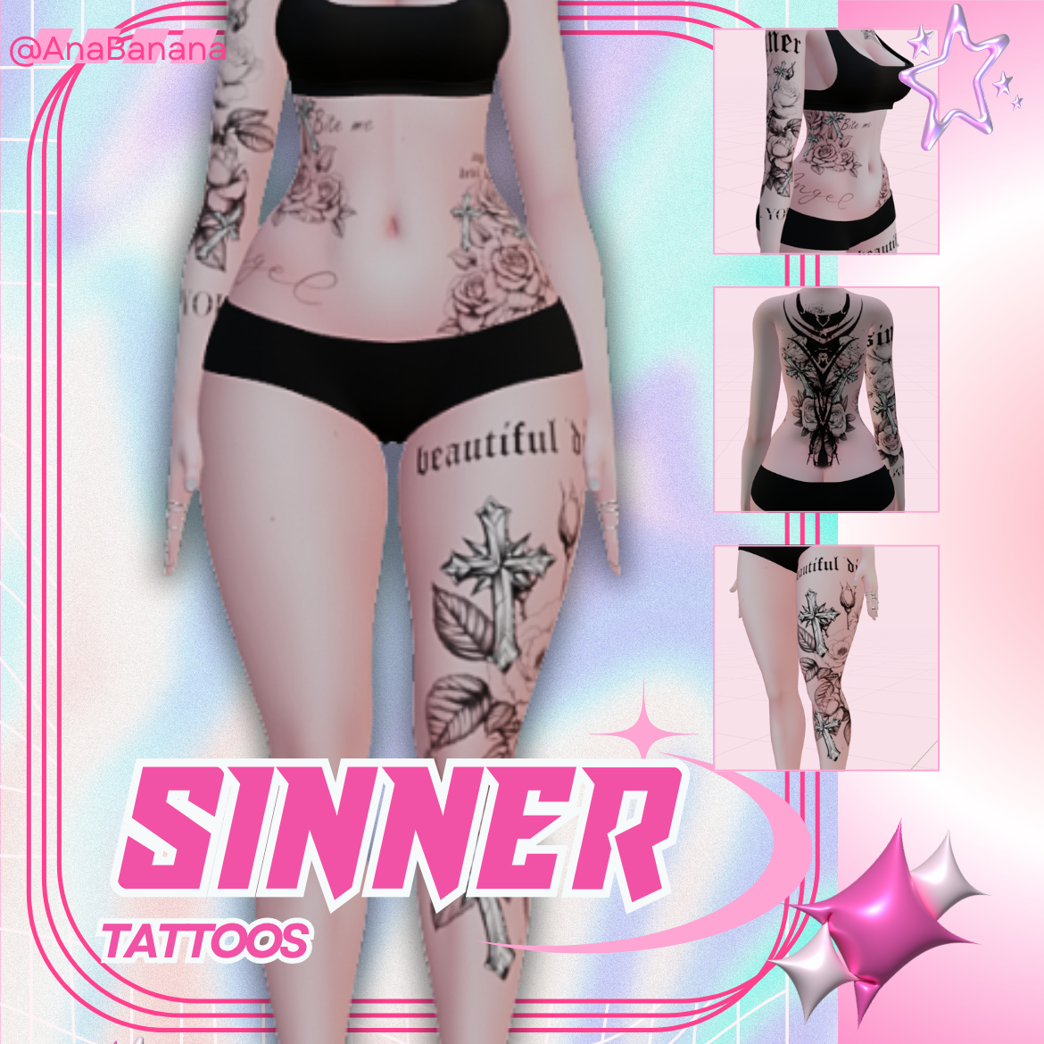😈 Sinner Tatts | Vrbase Egirl 