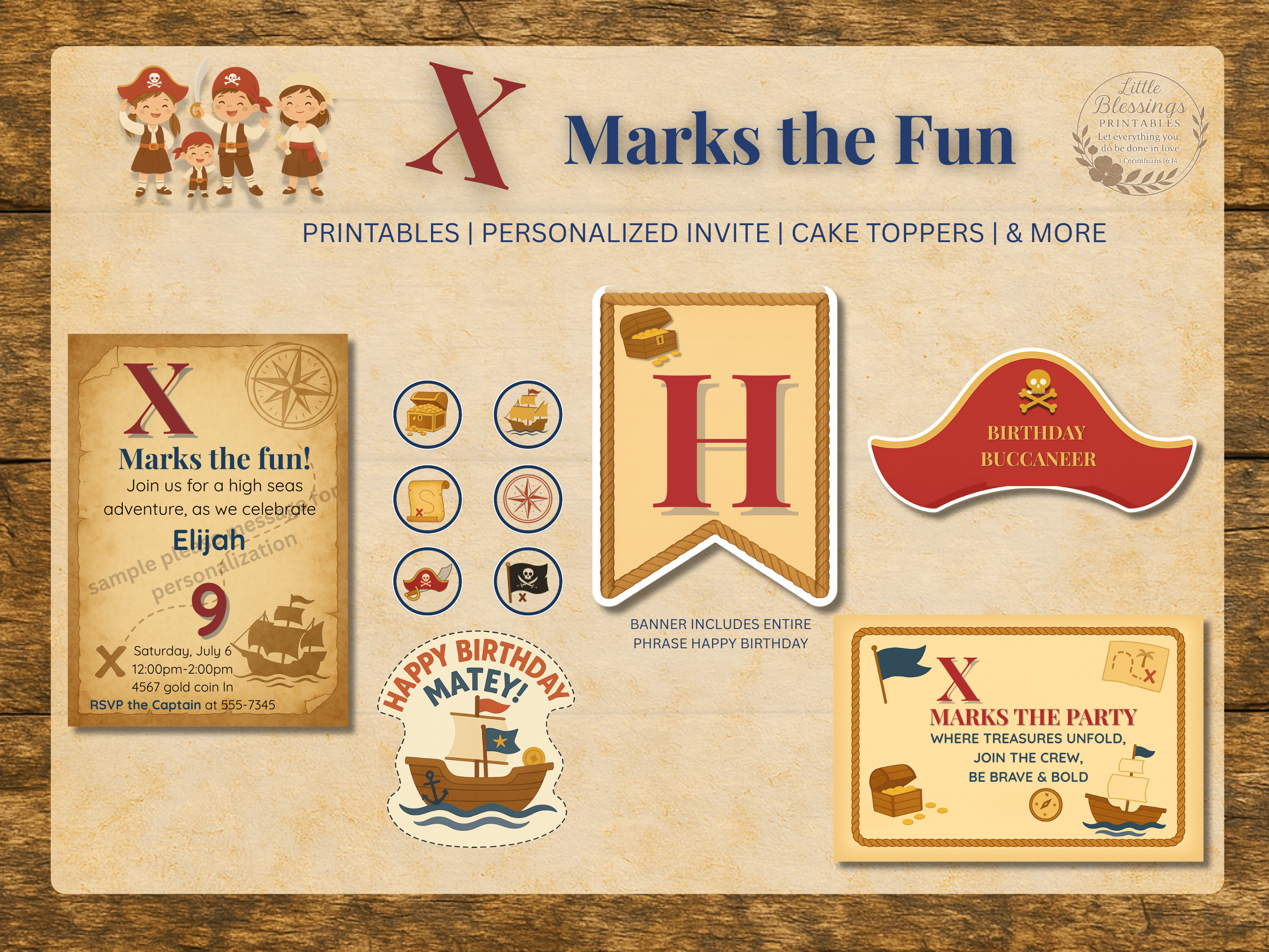 X Marks the Fun – LB Mini Party Kit | Printable Pirate Birthday ...