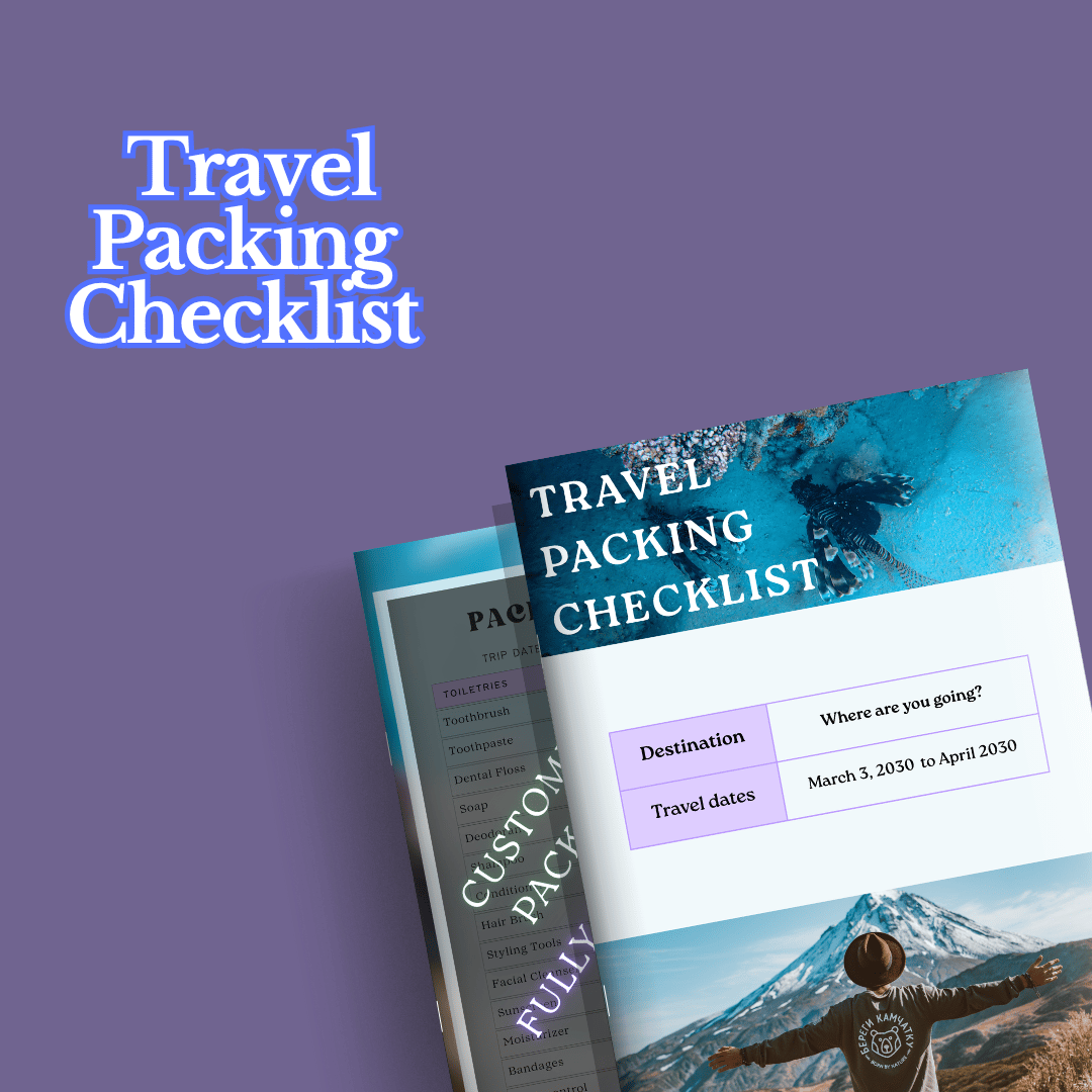 A travel oacking check list mockup