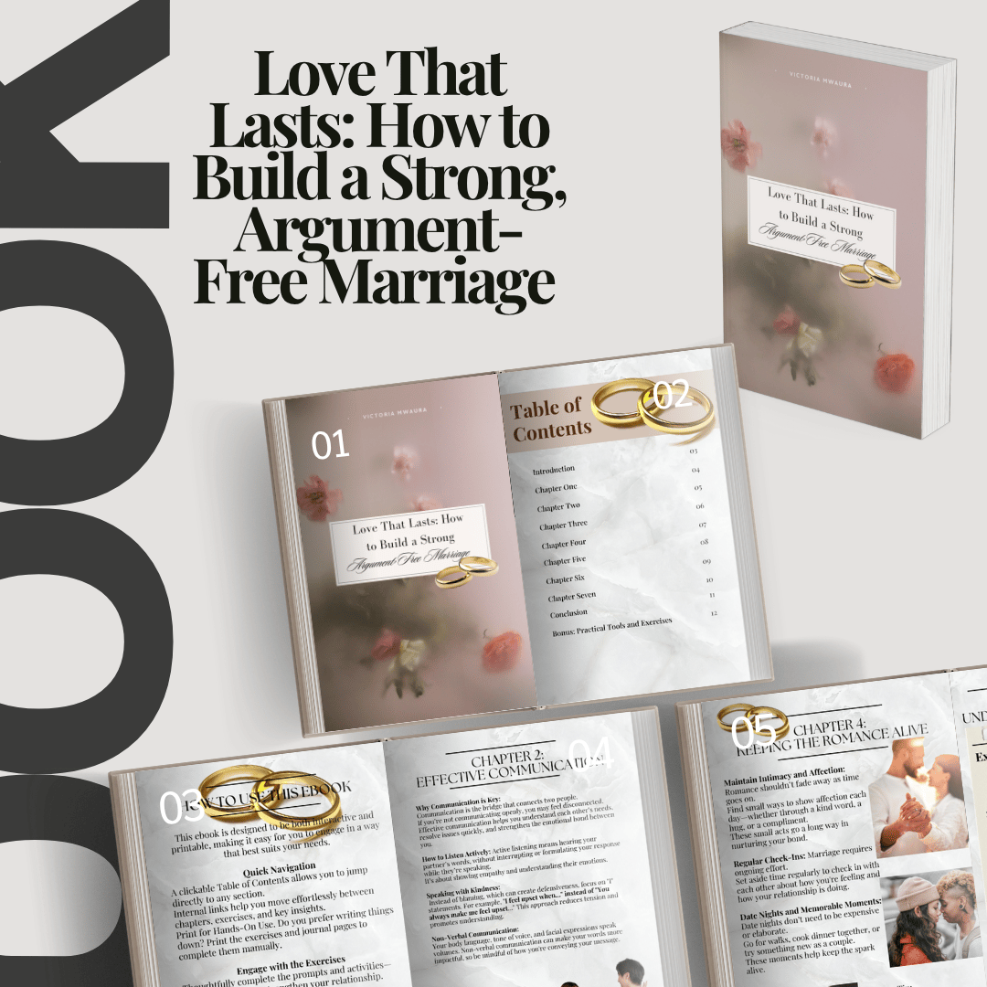 Mockup of love that lasts ebook and 3open pages