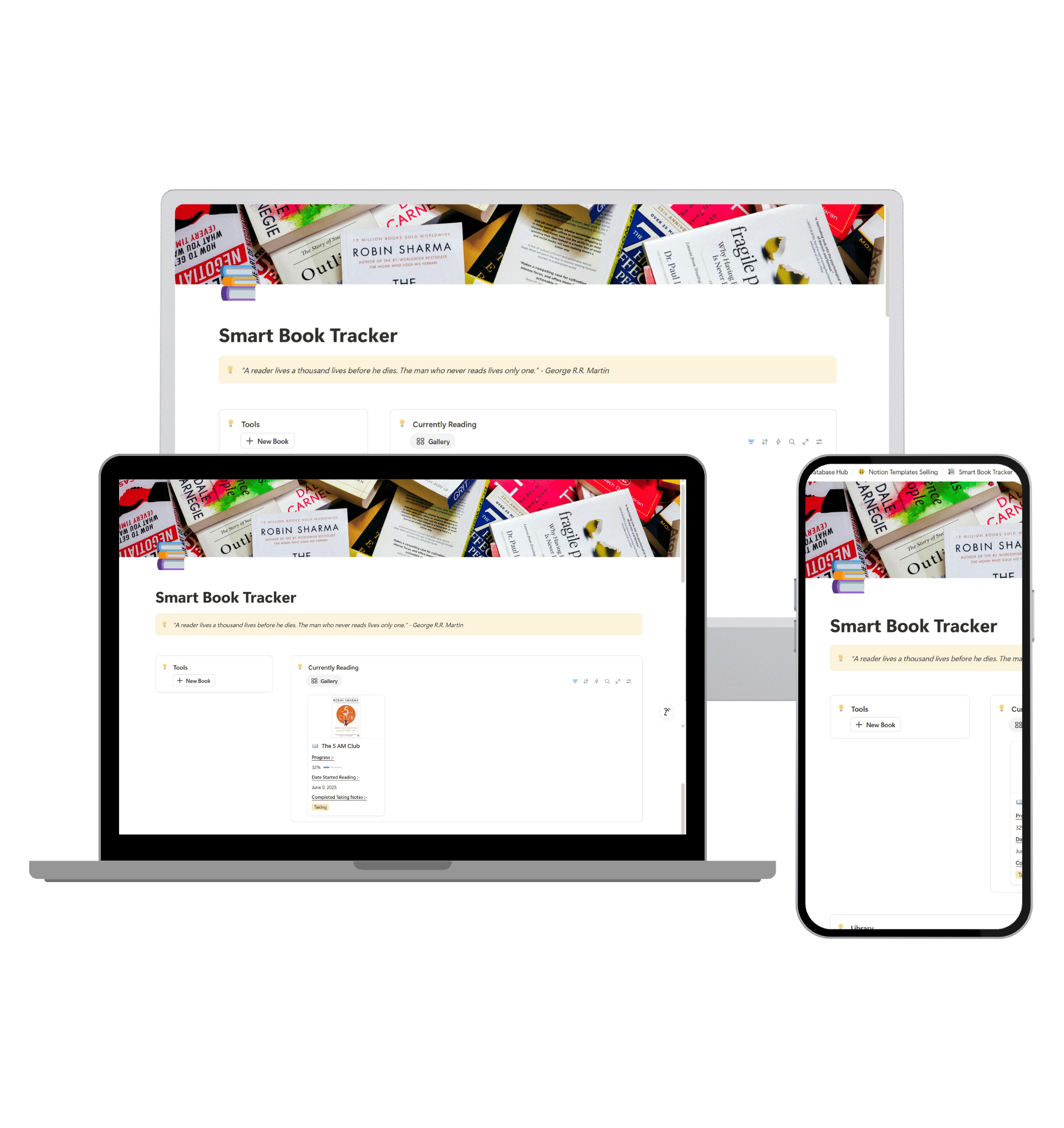 Smart Book Tracker - Notion Template - Payhip