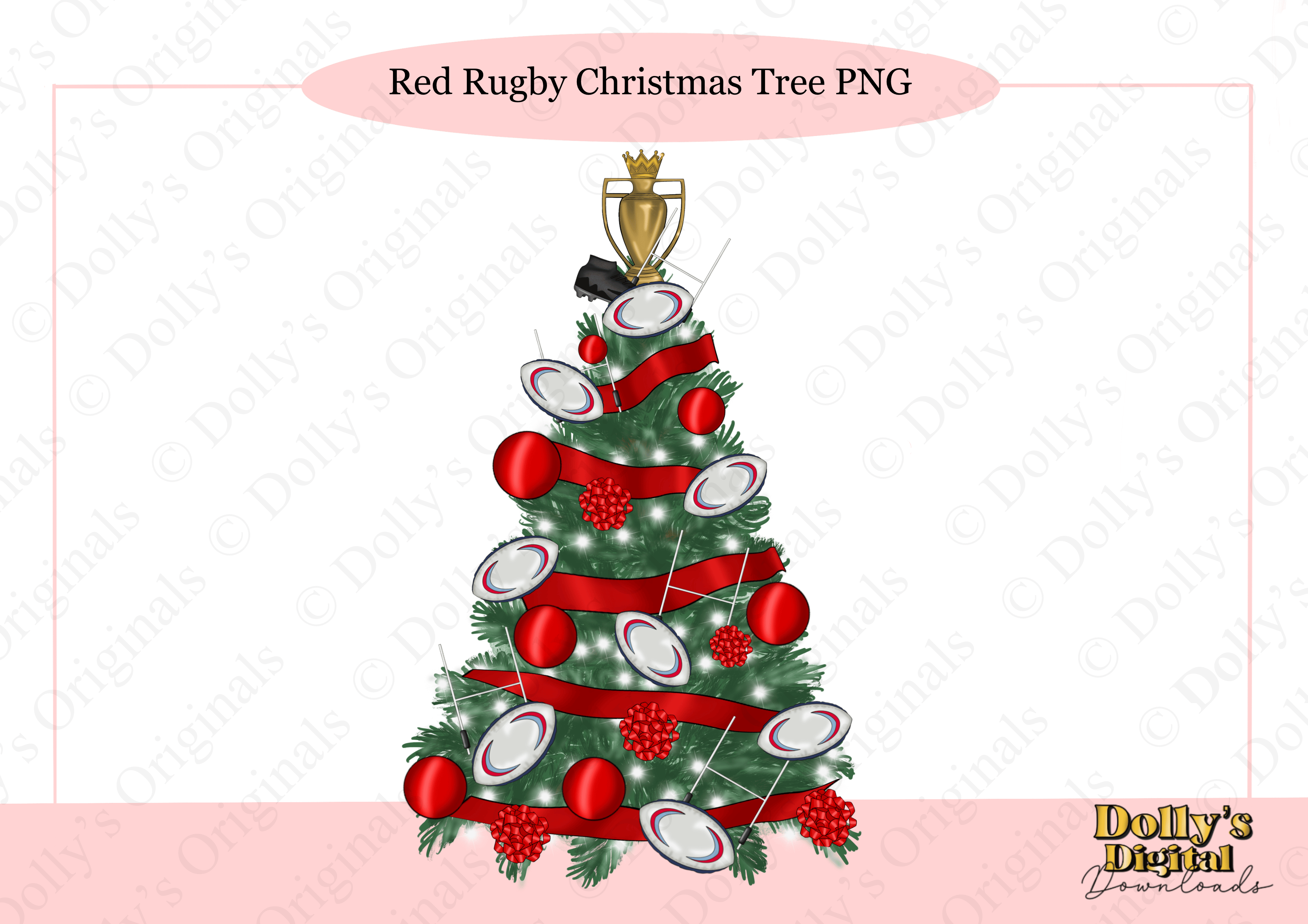 Red Rugby Christmas Tree PNG - Payhip