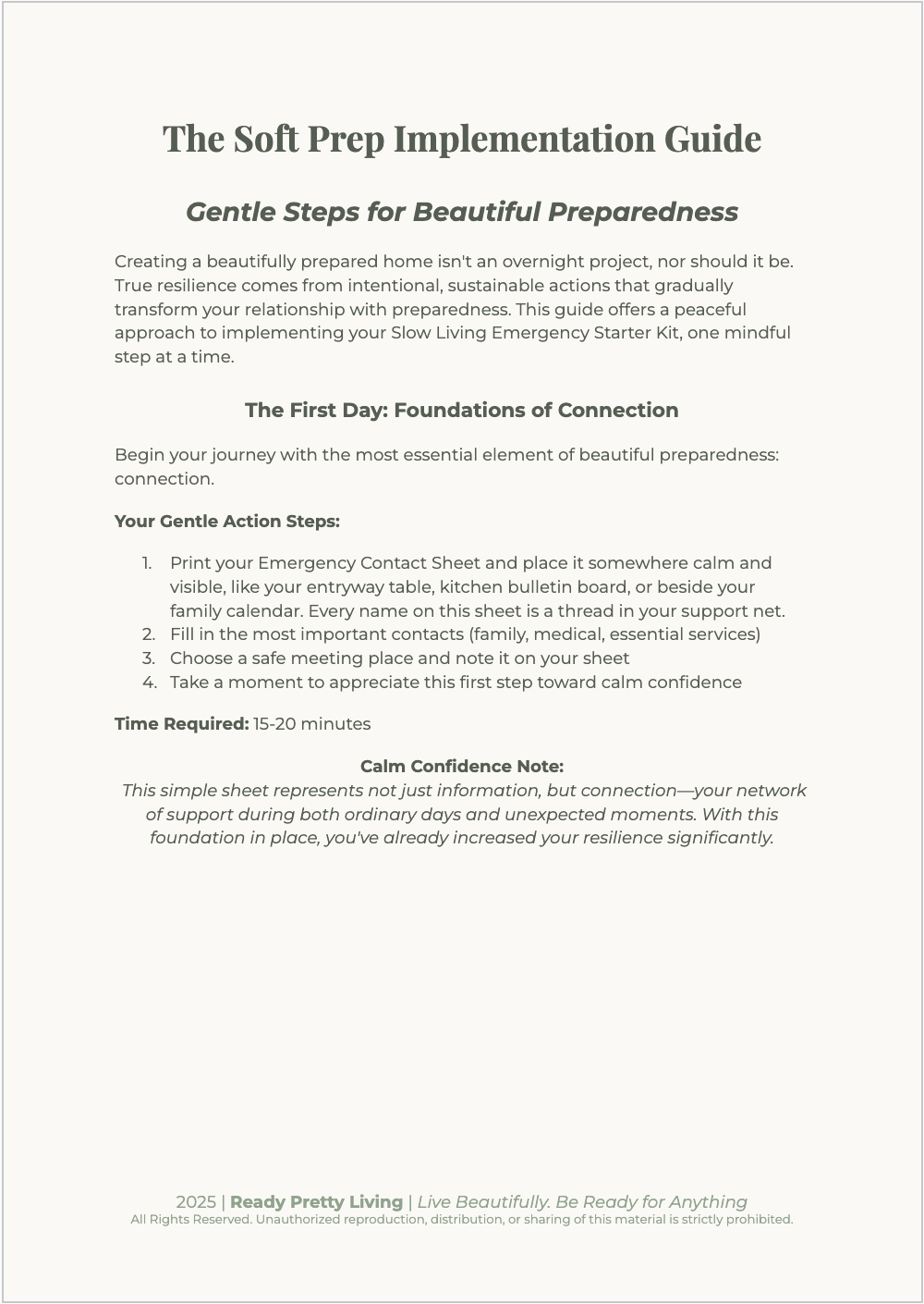 Start Day One with Confidence - Your gentle roadmap begins with simple 15-minute actions