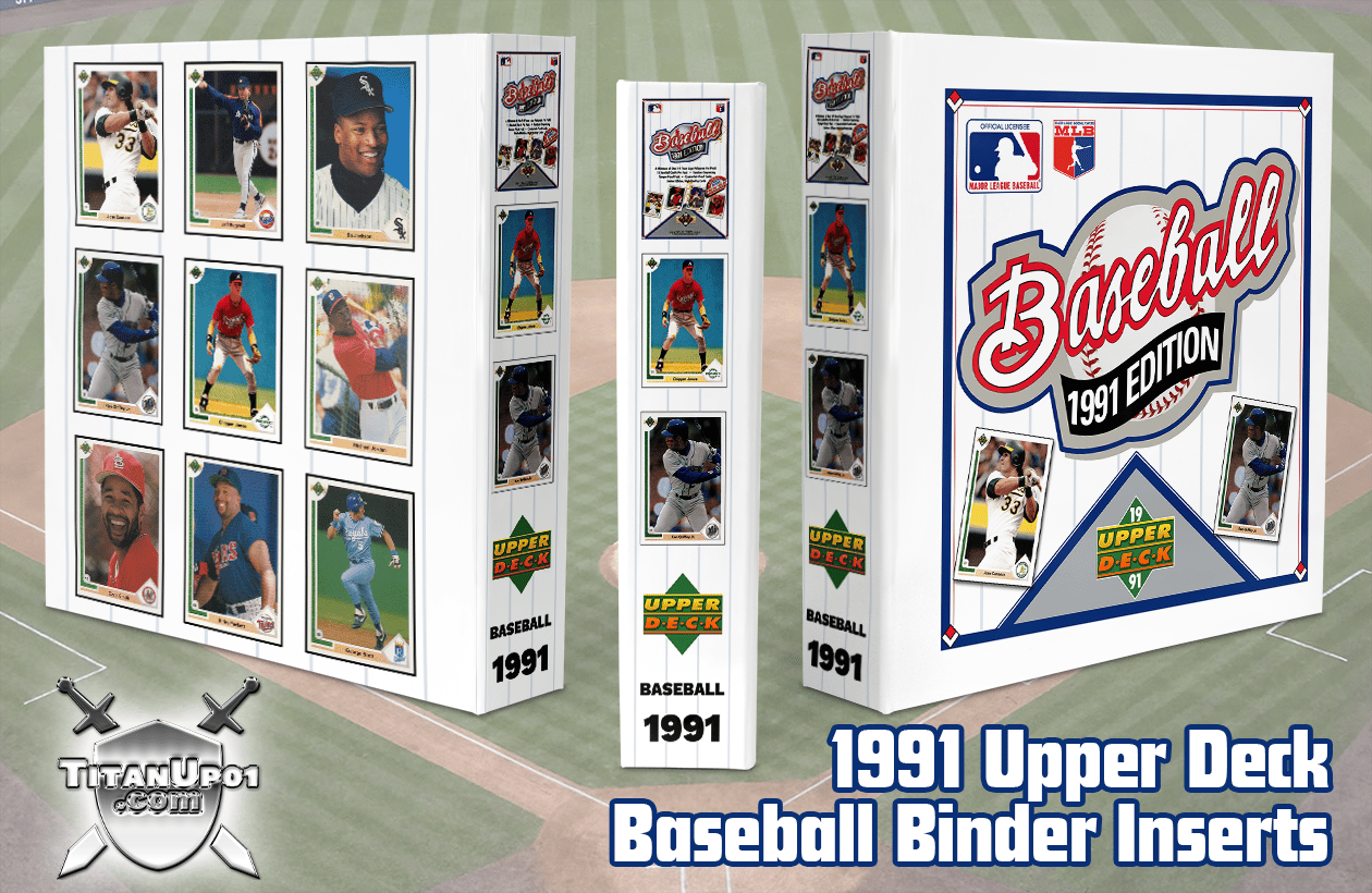 1991 Upper Deck Baseball Cards Binder Inserts 