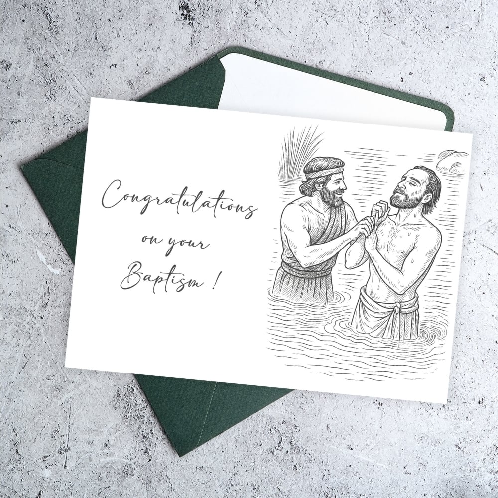 4 Baptism Congratulations Cards - Vintage or white background