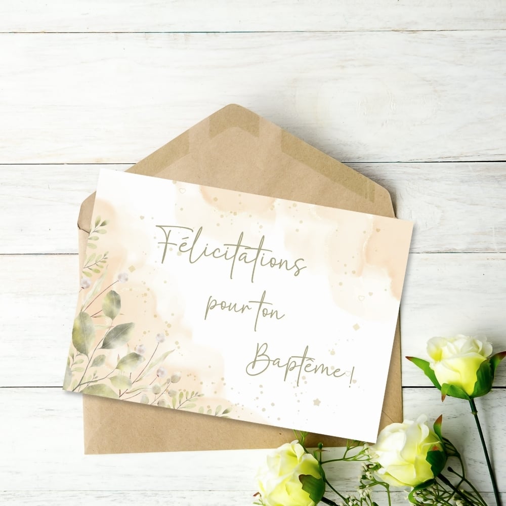 4 cartes de félicitations pour baptême JW