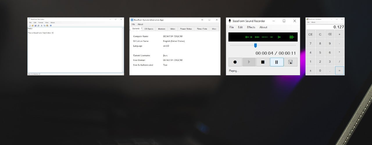 eXybit Technologies BaseForm C# Builders Bundle