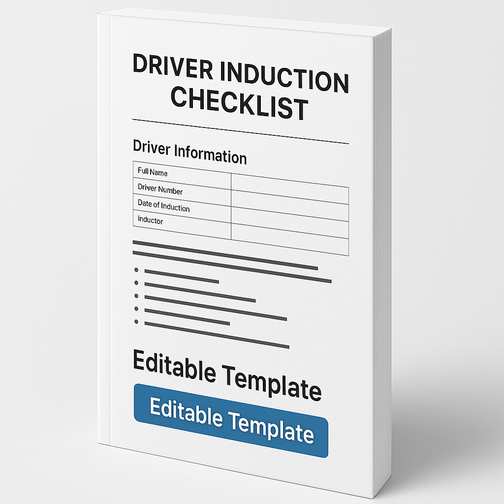 Driver Induction Checklist – Editable Template - Instant download - Payhip