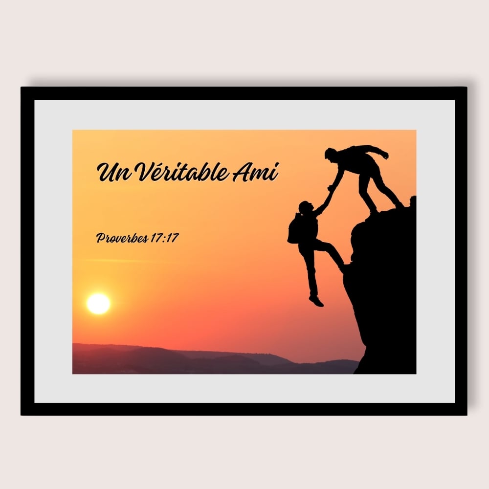 4 images inspirées du Proverbes 17:17 - Un véritable Ami - PDF A4