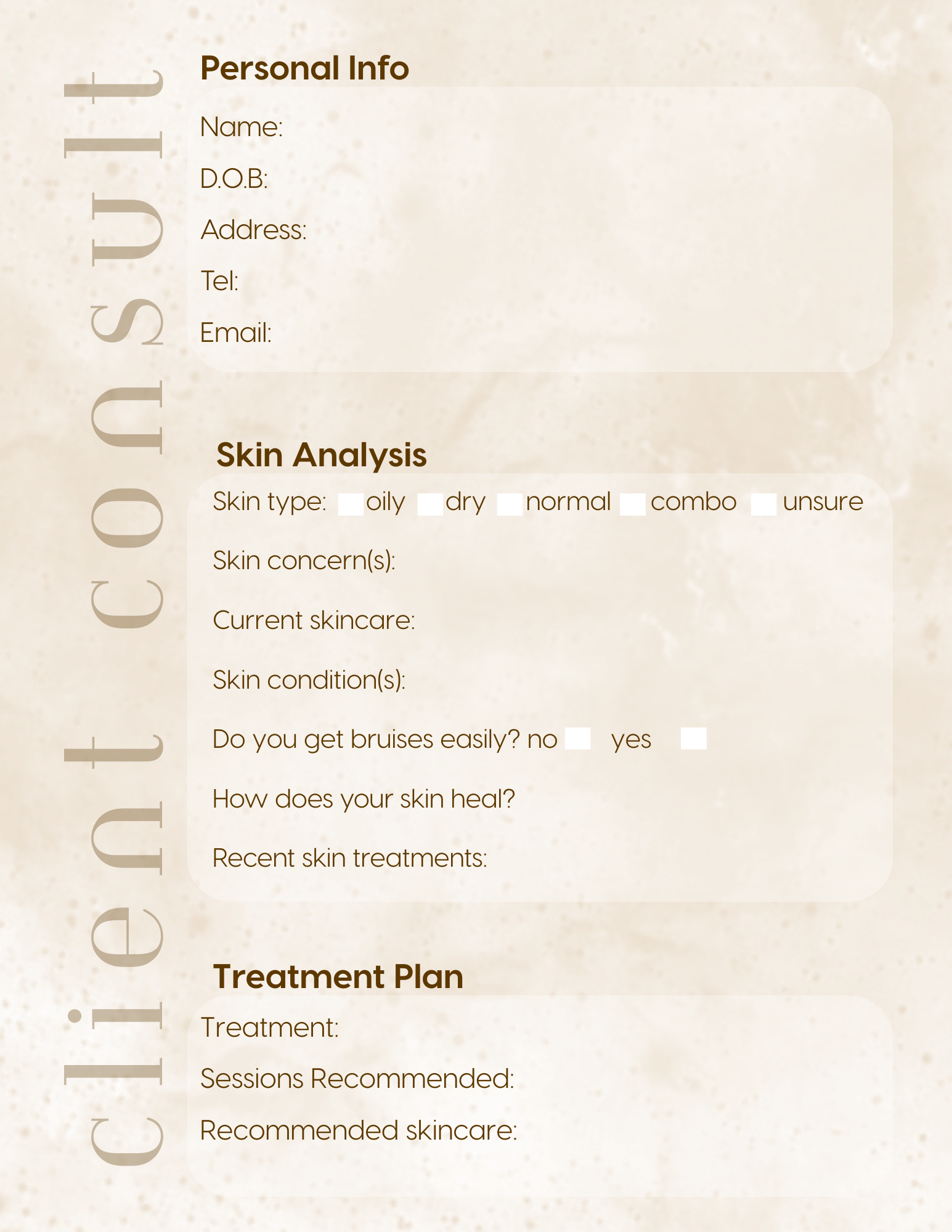 Client Consult template with price sheet - Payhip