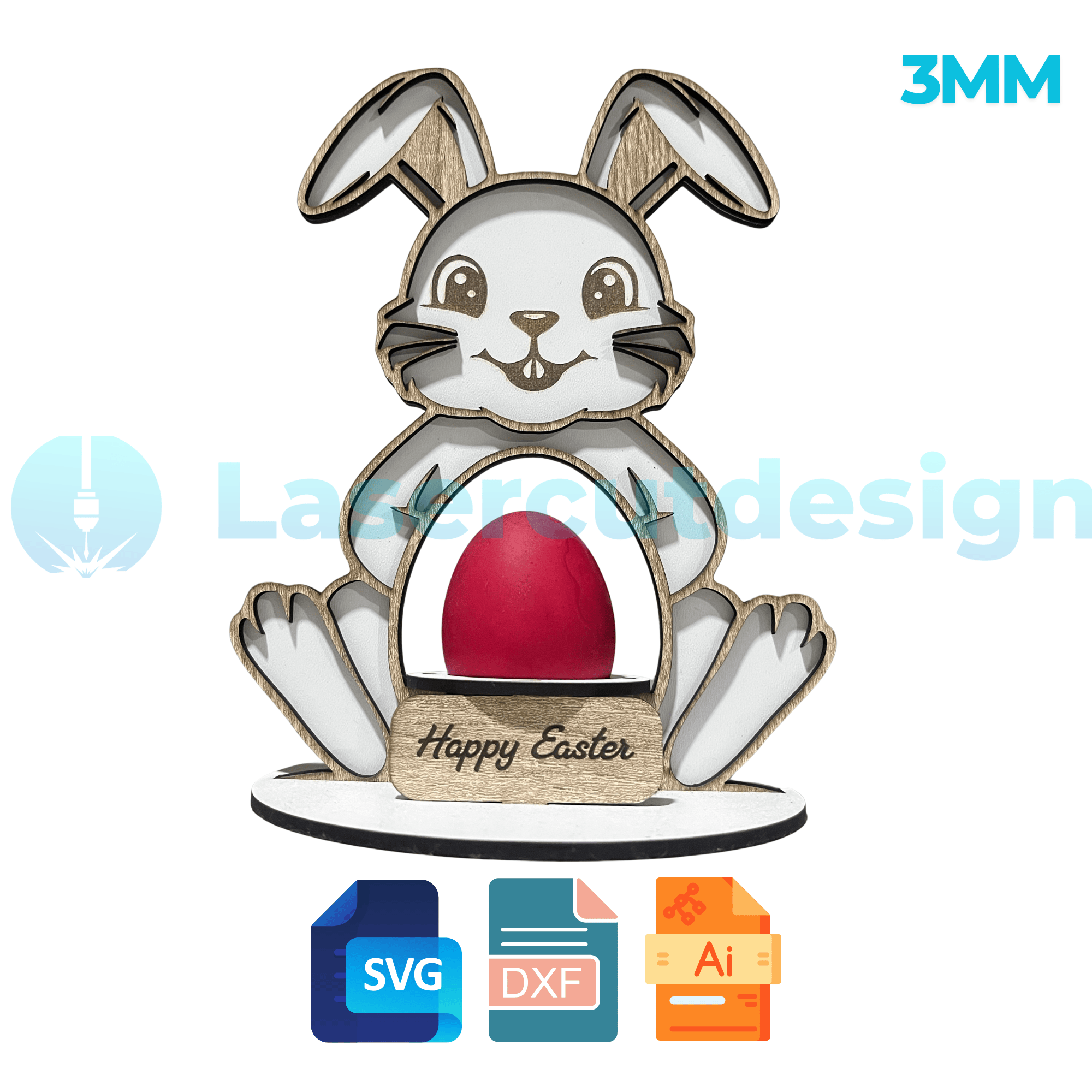 Easter Egg Holder - Bunny - Files For Laser Cutting, SVG,DXF,AI Files ...