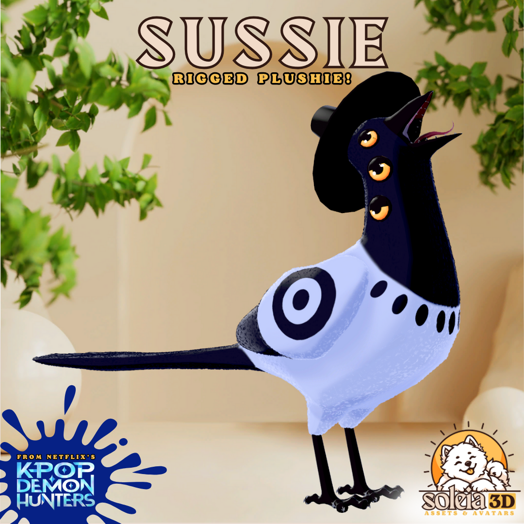 Sussie! Rigged Magpie Plushie (KPop Demon Hunters)