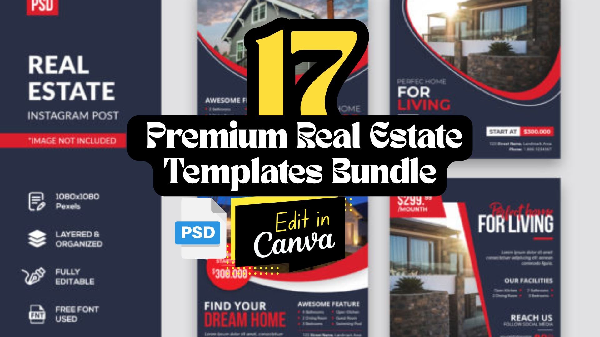 17 Premium Real Estate Templates Bundle | Editable PSD & Web Layouts ...