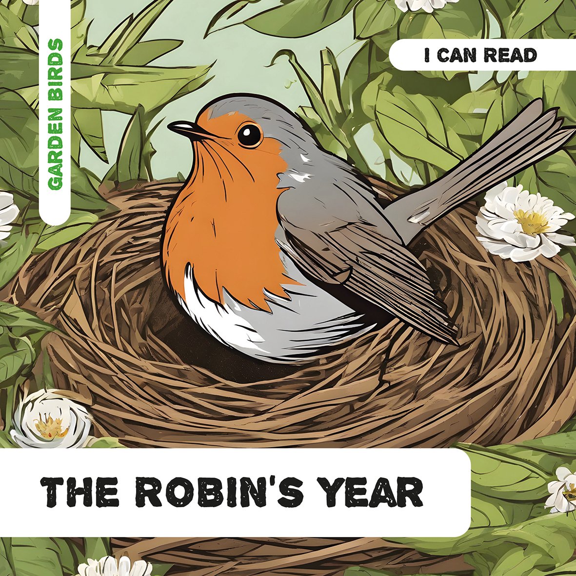 Cover of The Robin’s Year – a decodable children’s book about a robin through the seasons, part of the Enchanted Nature garden birds series.