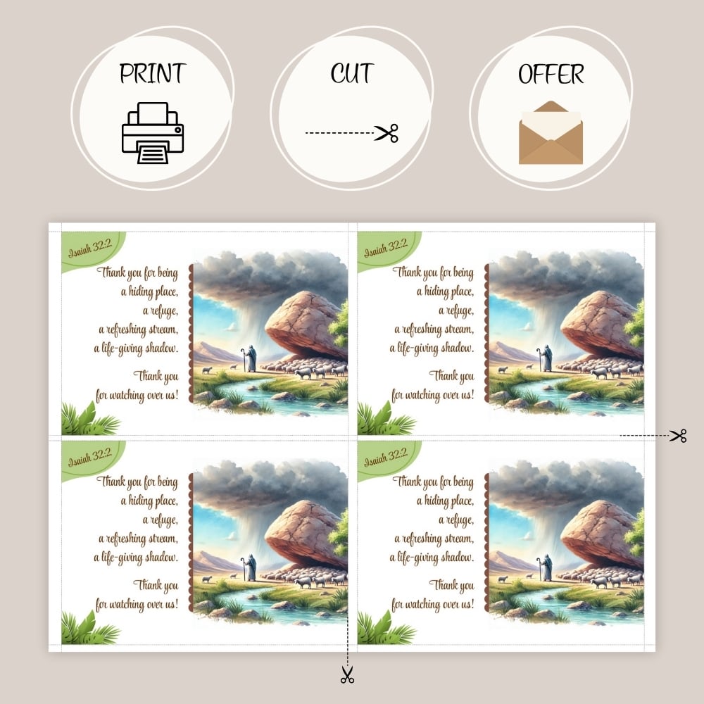 Shepherds / Elders - Thank You Card JW- Isaiah 32:2 - PDF & JPG Download