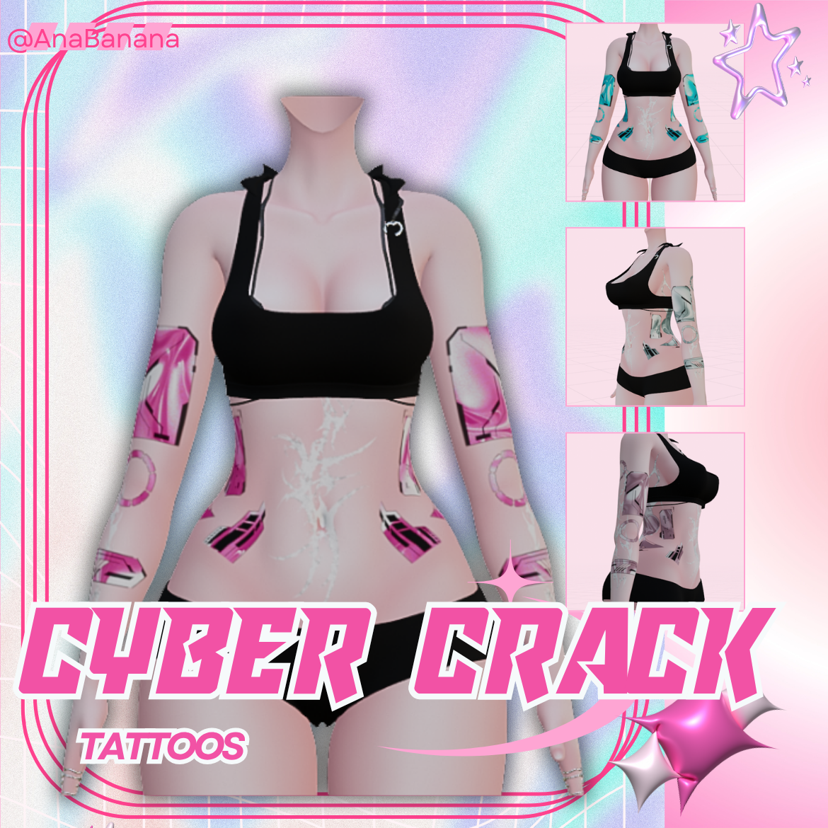 🤖 Cyber Crack Tatts | Vrbase Egirl