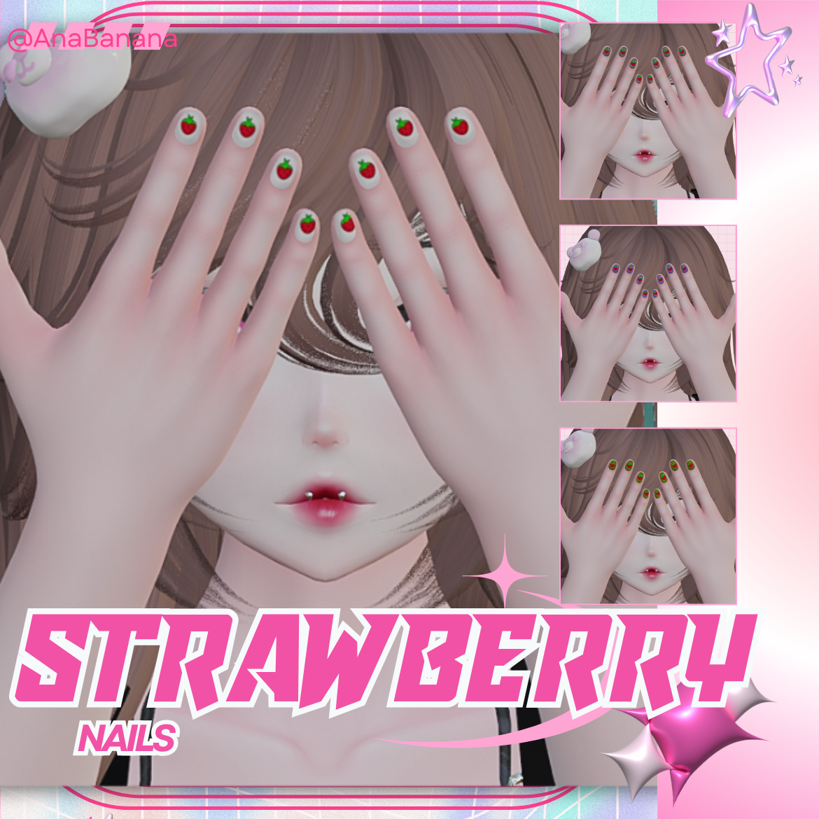 🍓 Strawberry Nails | Vrbase Egirl FREE