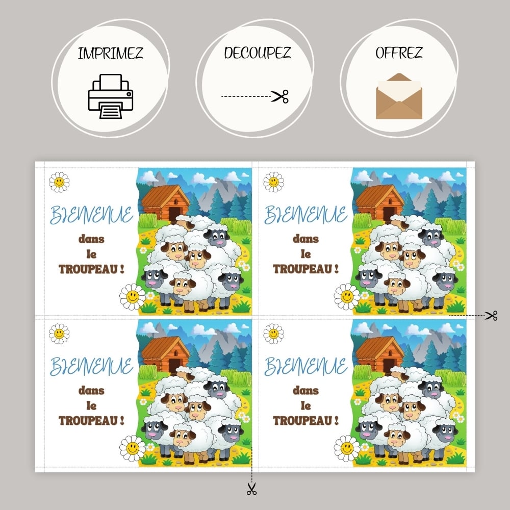 Carte de « Bienvenue dans le troupeau » – Spéciale Baptême JW (Témoins de Jéhovah)