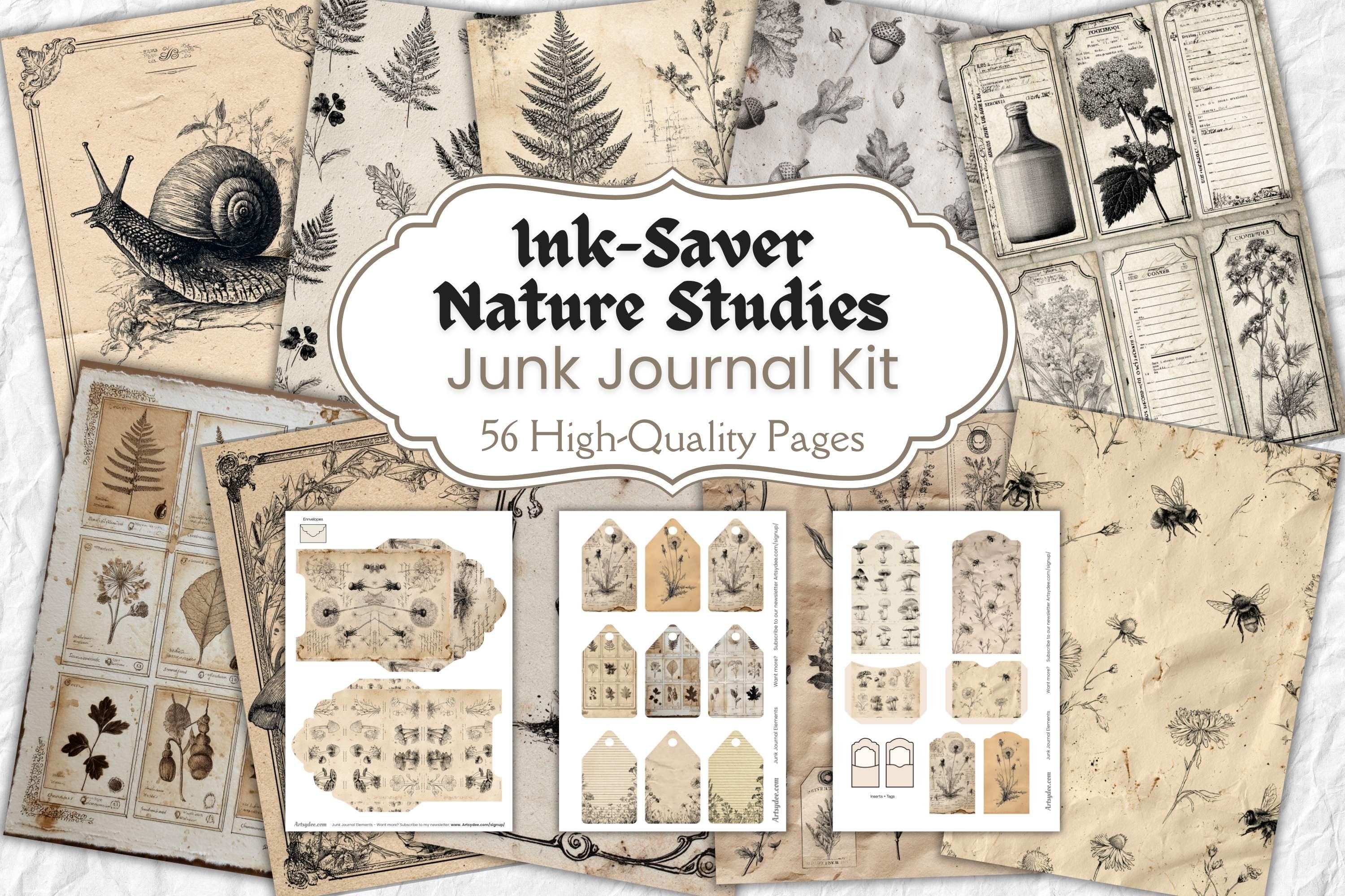 Ink Saver Nature Studies Junk Journal Kit