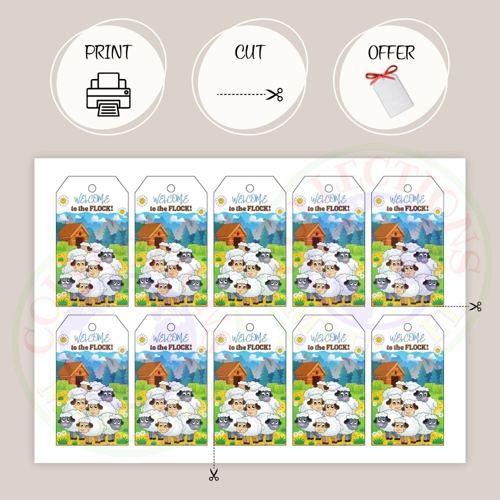 “Welcome to the Flock” JW Gift Tags – Jehovah’s Witnesses Baptism