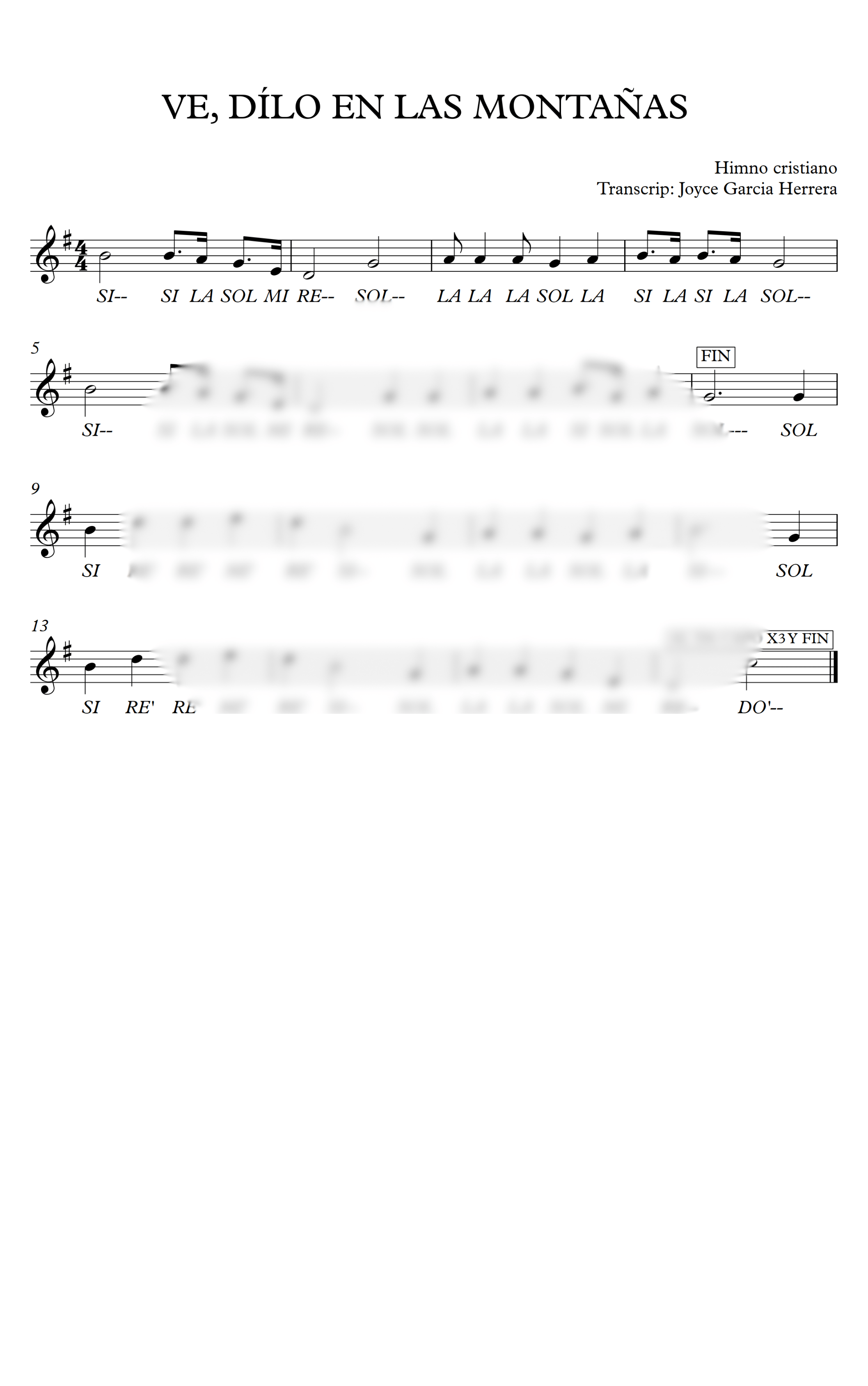 Ve, dilo en las montañas - Partitura PDF - Payhip