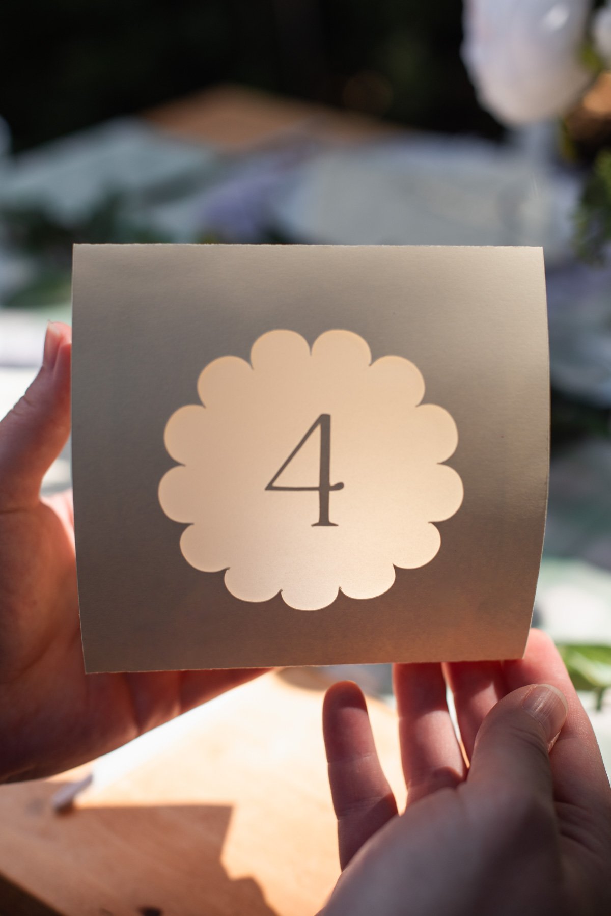Easy Cricut Paper Table Number Luminaries for a Backyard Wedding