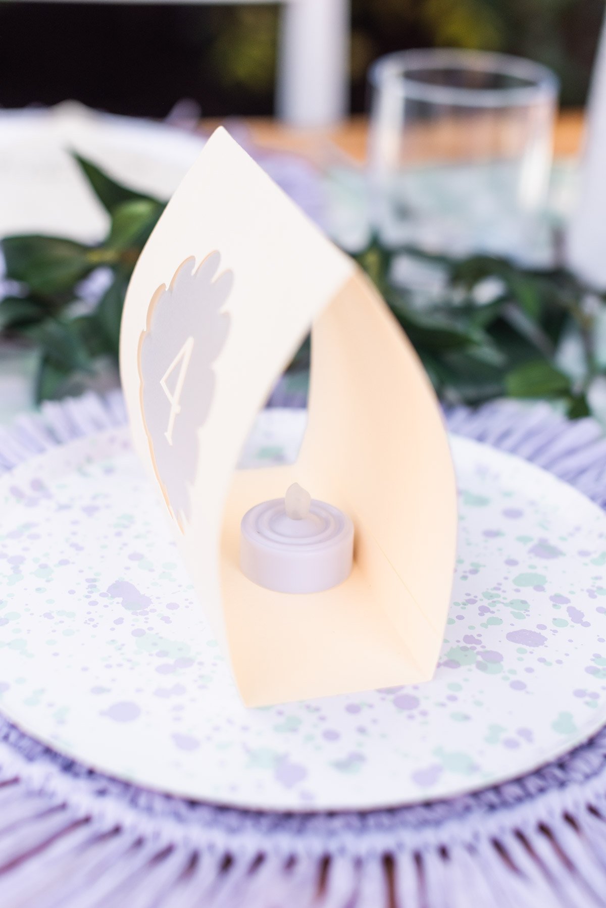 Easy Cricut Paper Table Number Luminaries for a Backyard Wedding