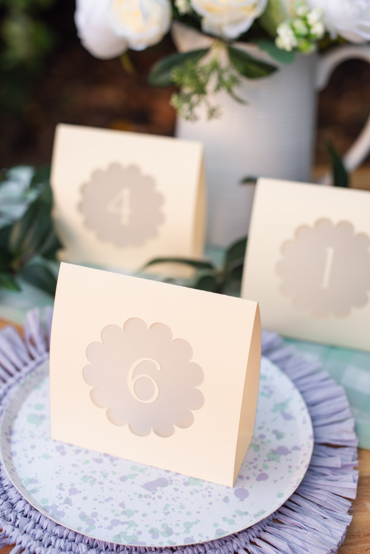Easy Cricut Paper Table Number Luminaries for a Backyard Wedding