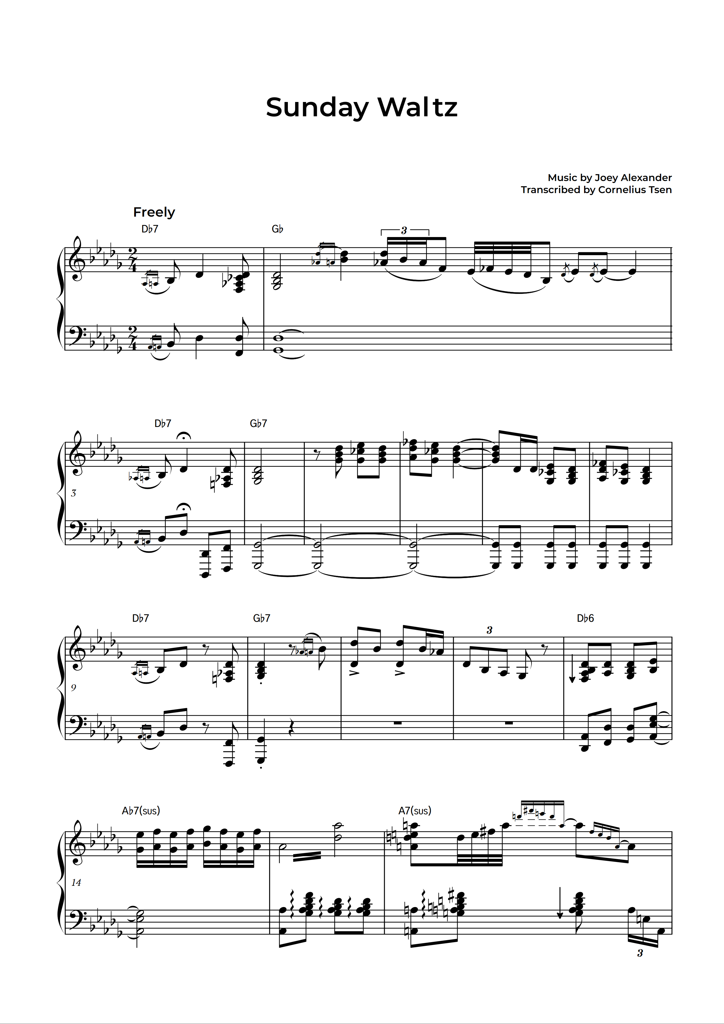 Sunday Waltz Joey Alexander Sheet Music Backing Tracks Payhip