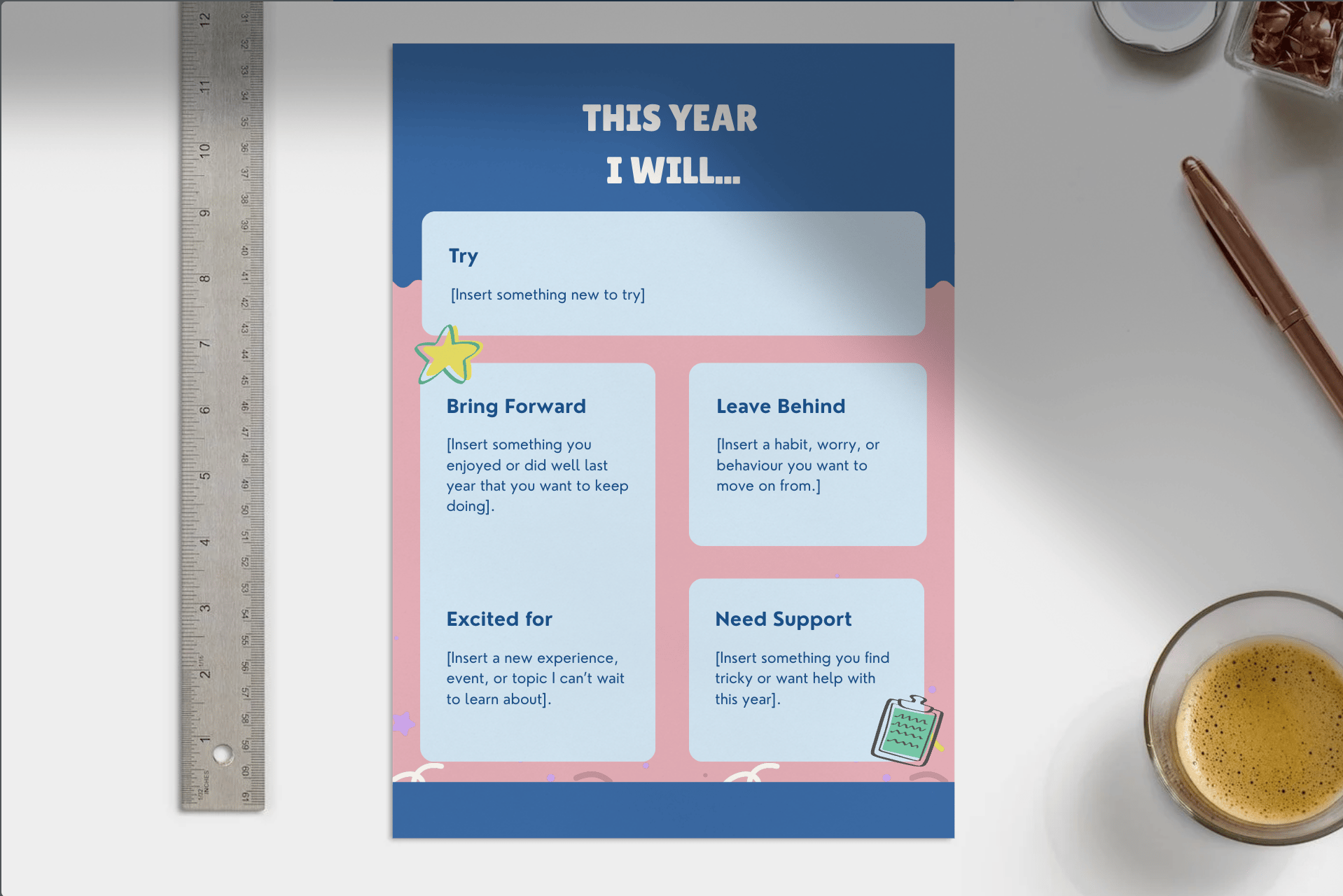 Year in Review Template | Editable Canva Template for Teachers Annual ...