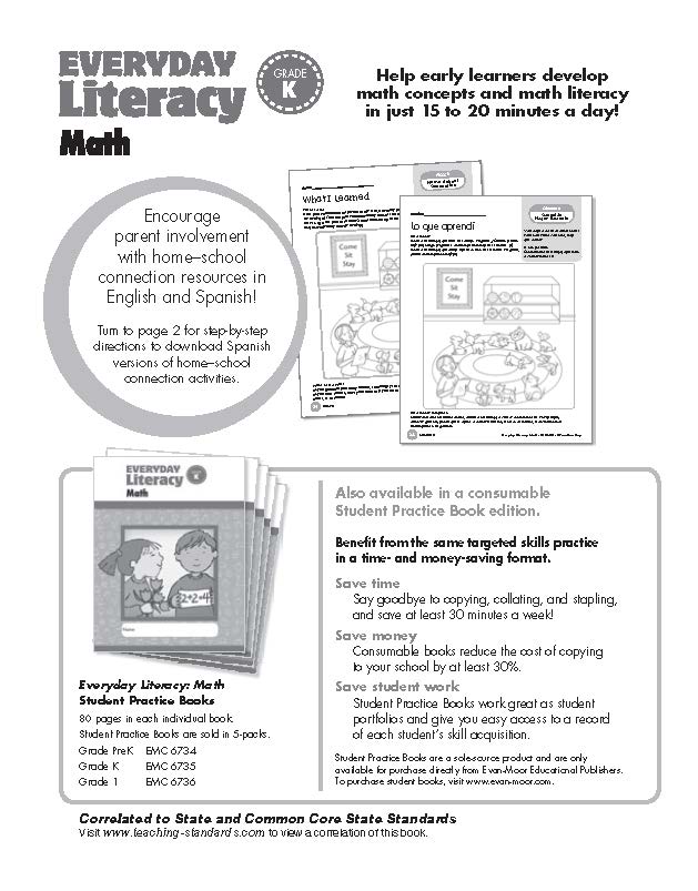 Everyday Literacy: Math – Kindergarten