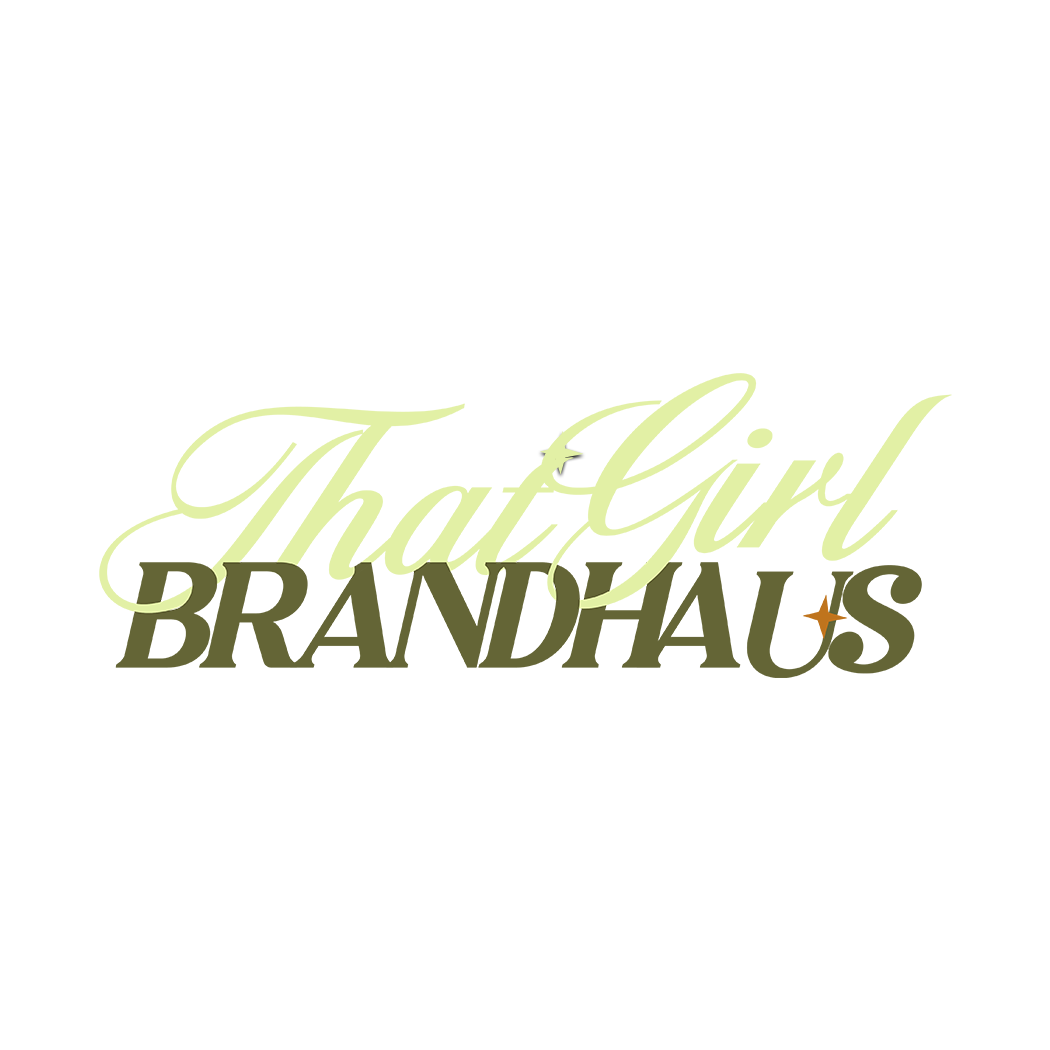 thatgirlbrandhaus, louisianagraphicdesigner, green logo, sparkle icon