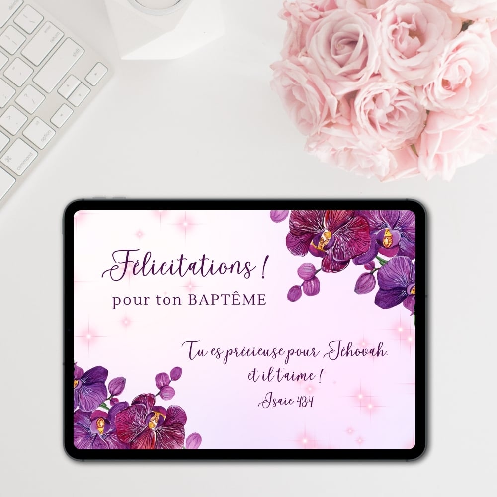 4 Cartes numériques de Félicitations Baptême JW – Témoins de Jéhovah - PDF & JPG