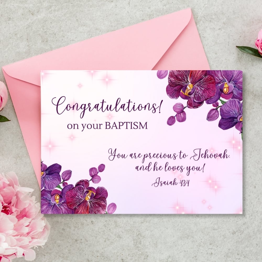 JW Baptism Congratulations Cards – Jehovah’s Witnesses - PDF & JPG
