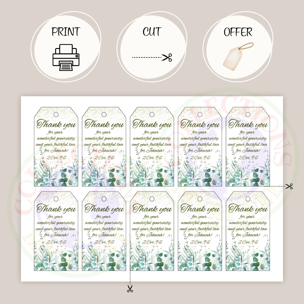 10 JW Printable Gift Tags – Thank You Cards (Jehovah’s Witnesses)