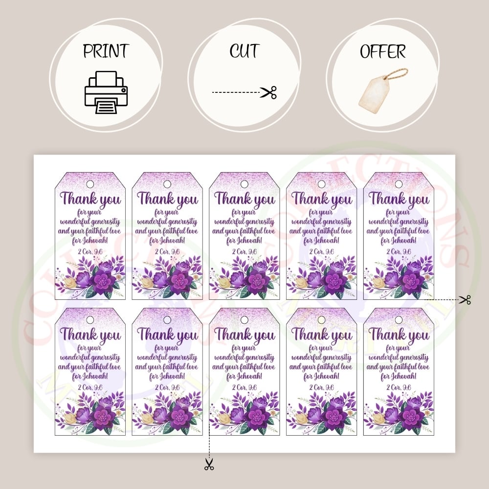 10 JW Printable Gift Tags – Thank You Cards (Jehovah’s Witnesses)