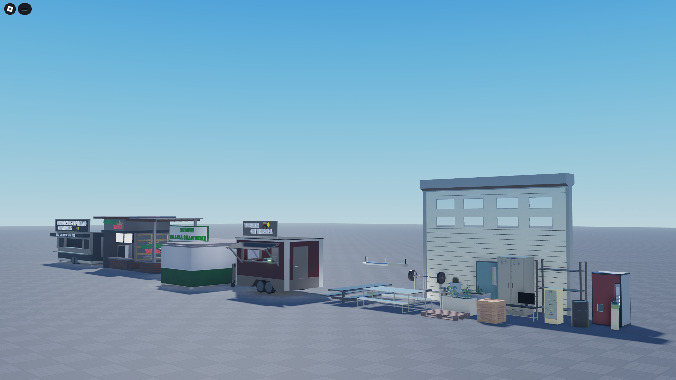 Modern Asset Pack Food Stalls for Roblox RP Games